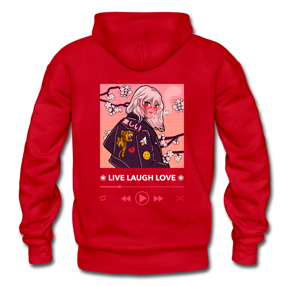 PlayWhatever Live, Laugh, Love Sakura Anime Girl Hoodie
