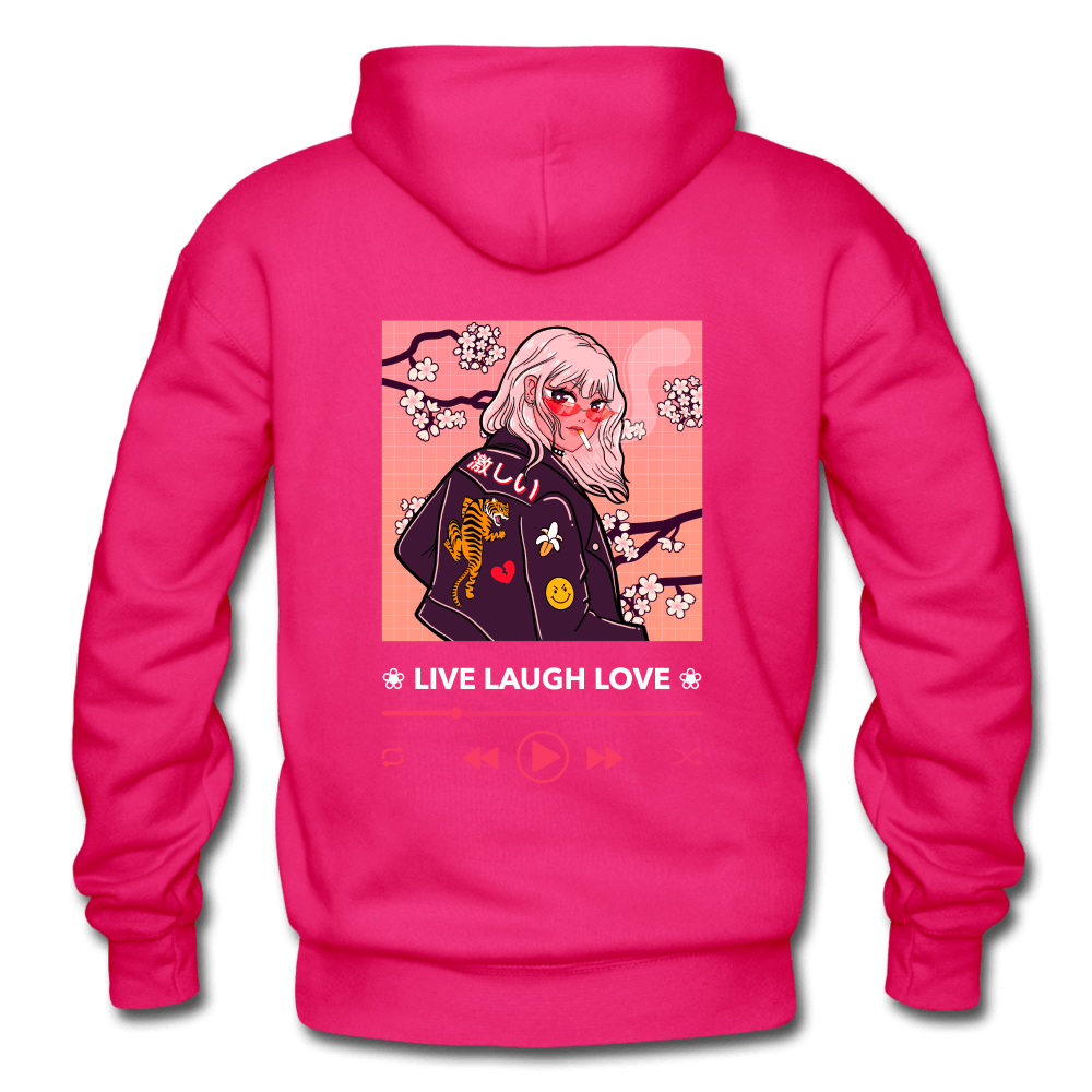 PlayWhatever Live, Laugh, Love Sakura Anime Girl Hoodie