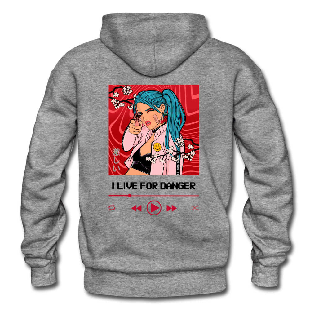 PlayWhatever I Live for Danger Anime Girl Hoodie