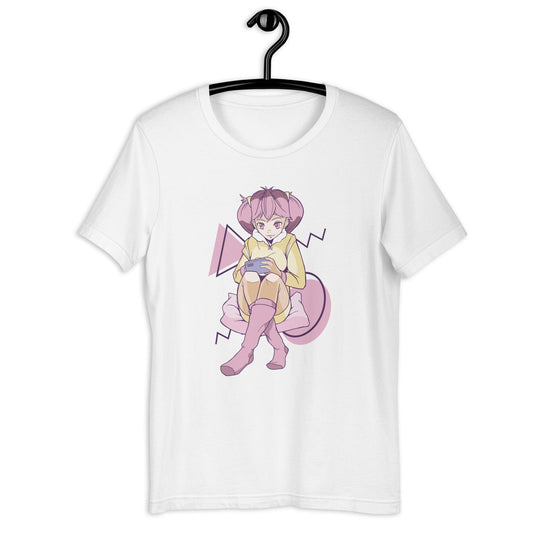 PlayWhatever Pink Anime Girl Mobile Gaming Gamer T-Shirt