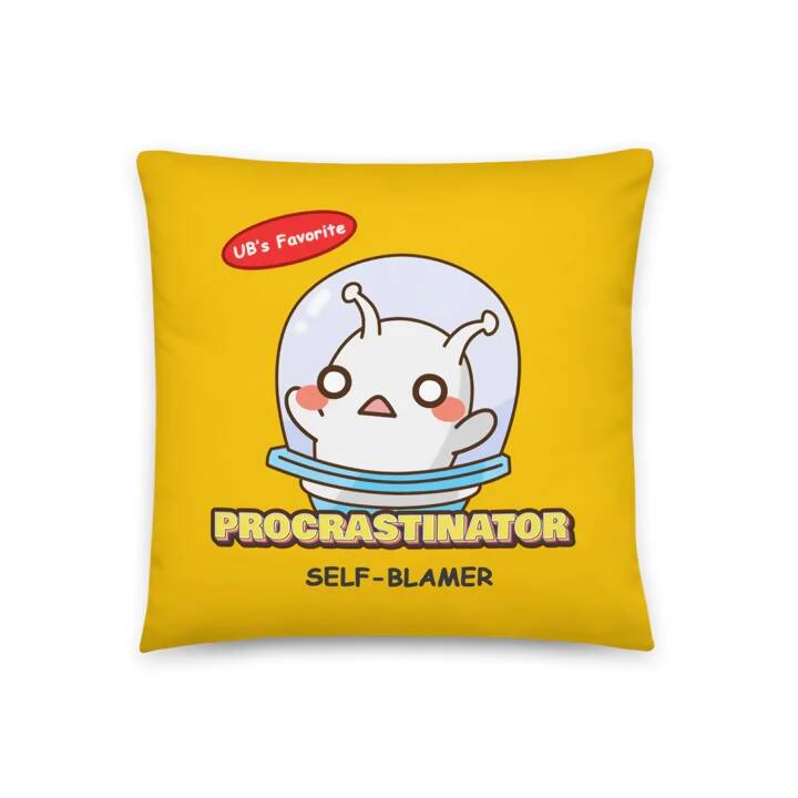 ConnectingHope Decorative Throw Pillows - Procrastinator Unfinished Business Self Blamer Alien Couch Cushion - 18" x 18" / 22" x 22" Soft Pillow Inserts with Case
